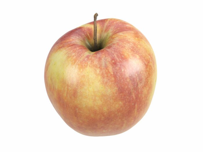 perspective view rendering of a red apple 3d model