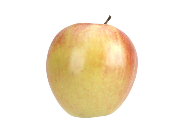 side view rendering of a red apple 3d model