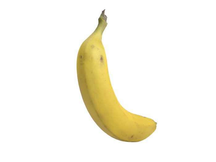 perspective view rendering of a banana 3d model