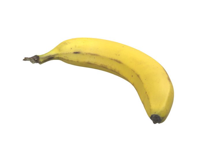 perspective view rendering of a banana 3d model