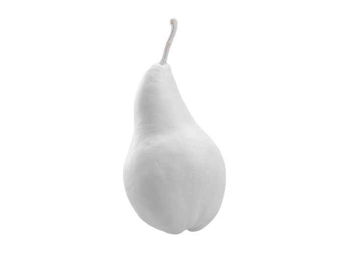 clay rendering of a pear 3d model