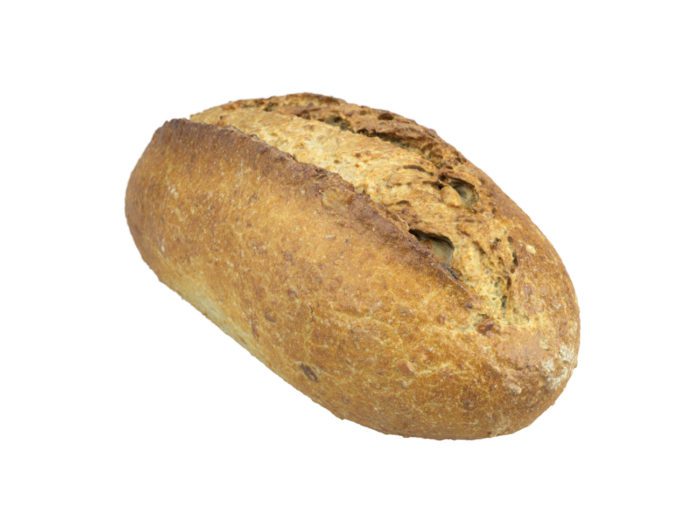 perspective view rendering of a french bread roll 3d model
