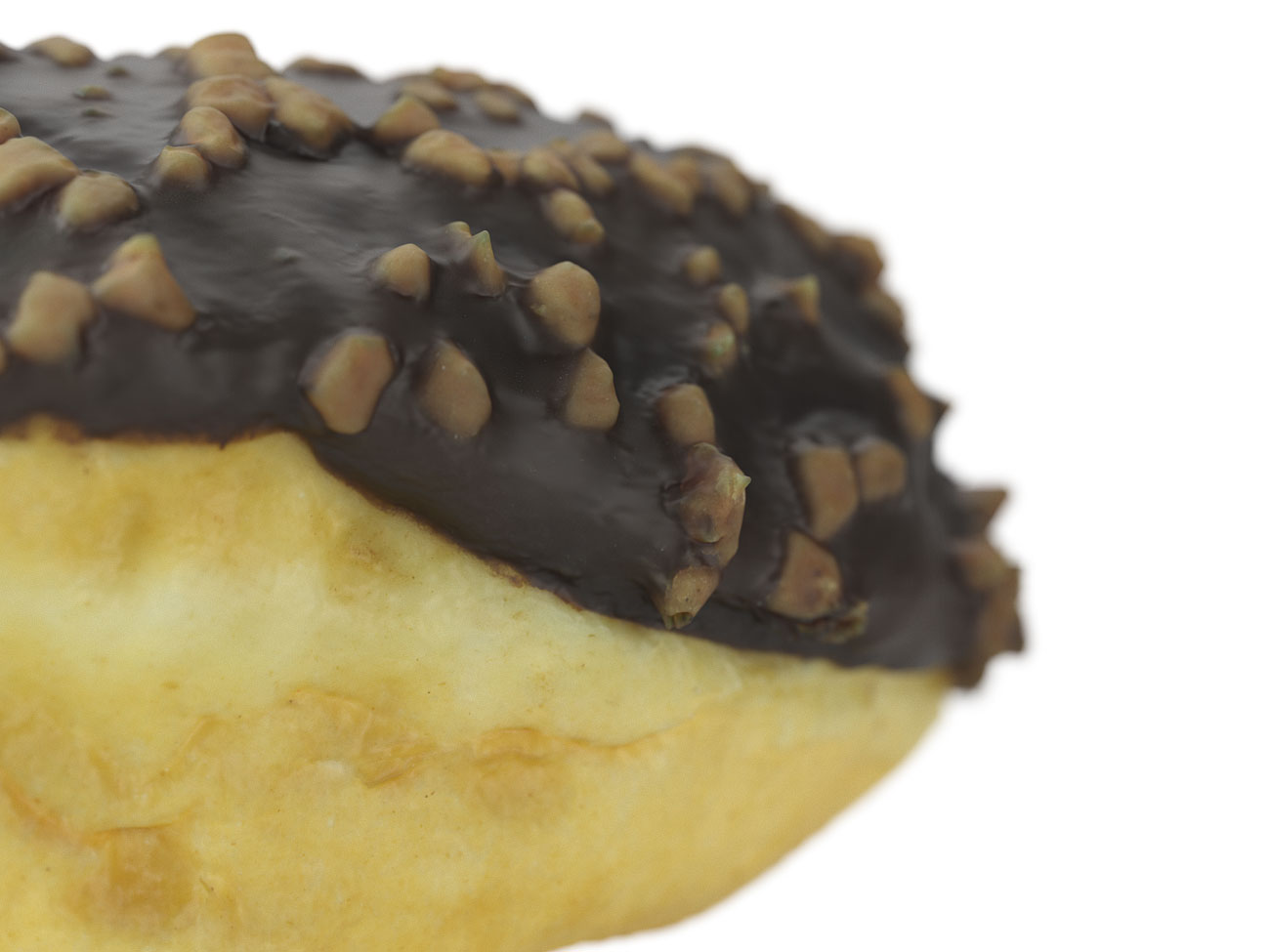 close up rendering of a chocolate donut 3d model