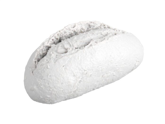 clay rendering of a french bread roll 3d model