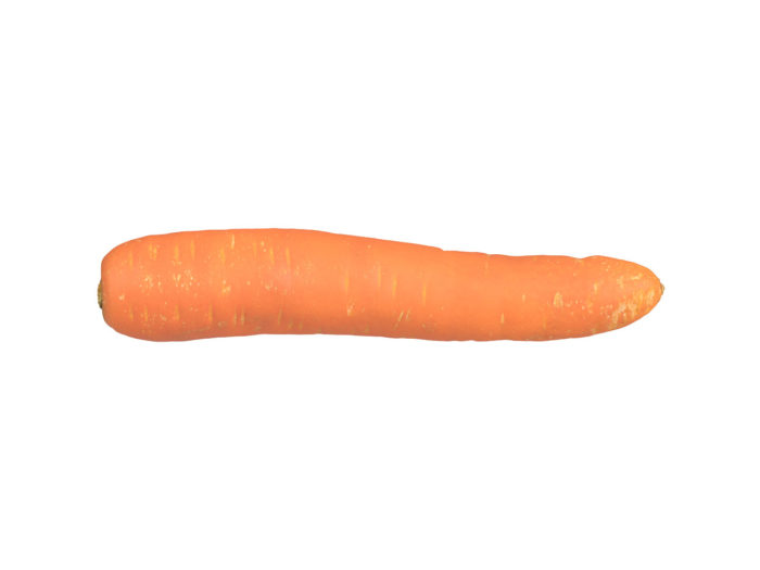 side view rendering of a carrot 3d model