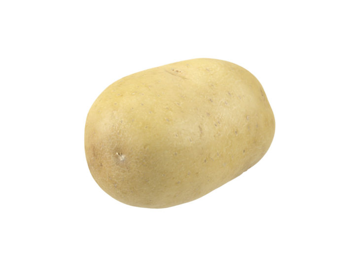 front view rendering of a potato 3d model