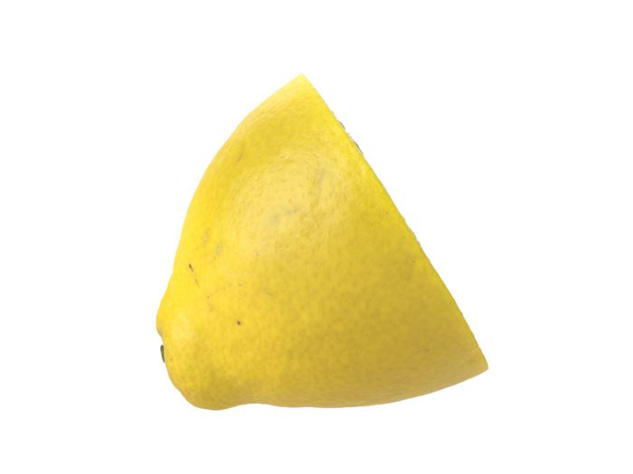 side view rendering of a lemon half 3d model