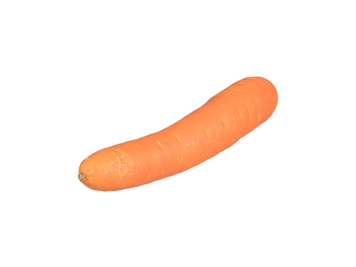 side view rendering of a carrot 3d model