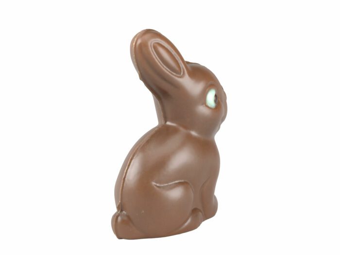 back view rendering of a chocolate easter bunny 3d model