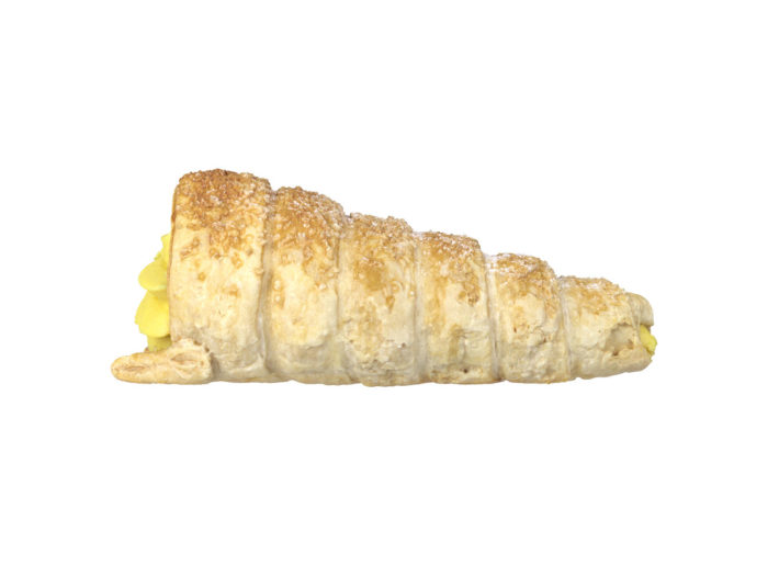 side view rendering of a cream horn 3d model