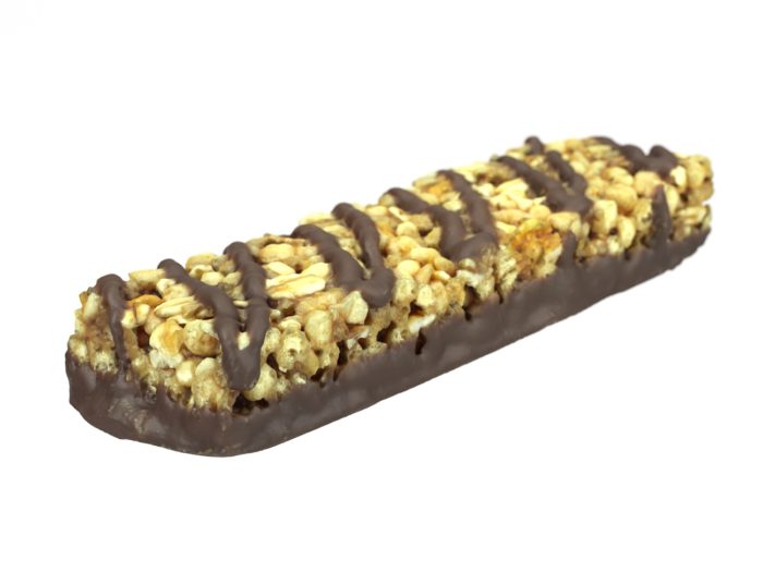 perspective view rendering of a chocolate granola bar 3d model