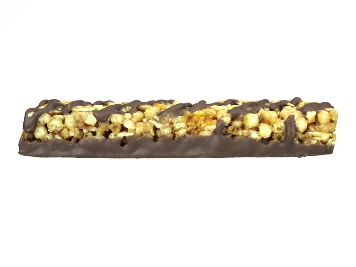side view rendering of a chocolate granola bar 3d model