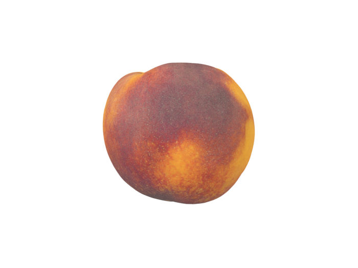 side view rendering of a peach 3d model