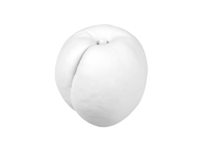 clay rendering of an apricot 3d model