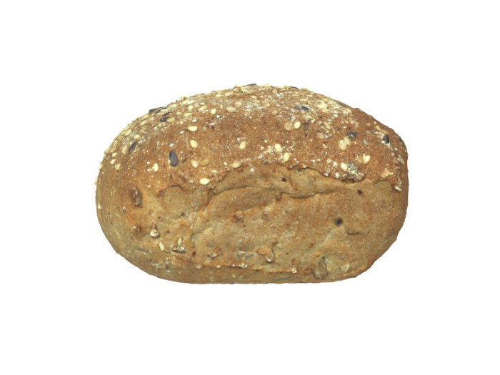 side view rendering of a seeded bread roll 3d model