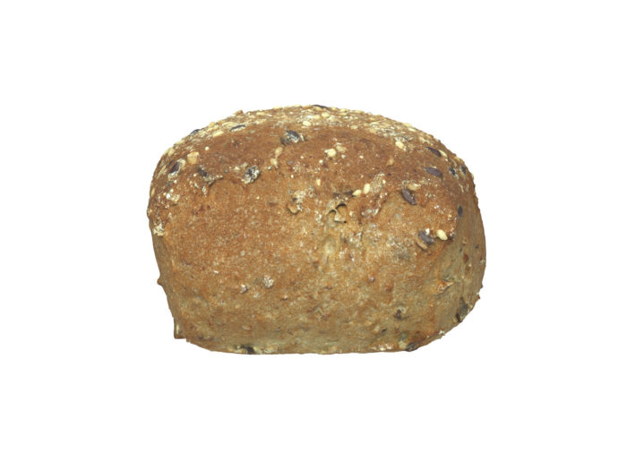 side view rendering of a seeded bread roll 3d model