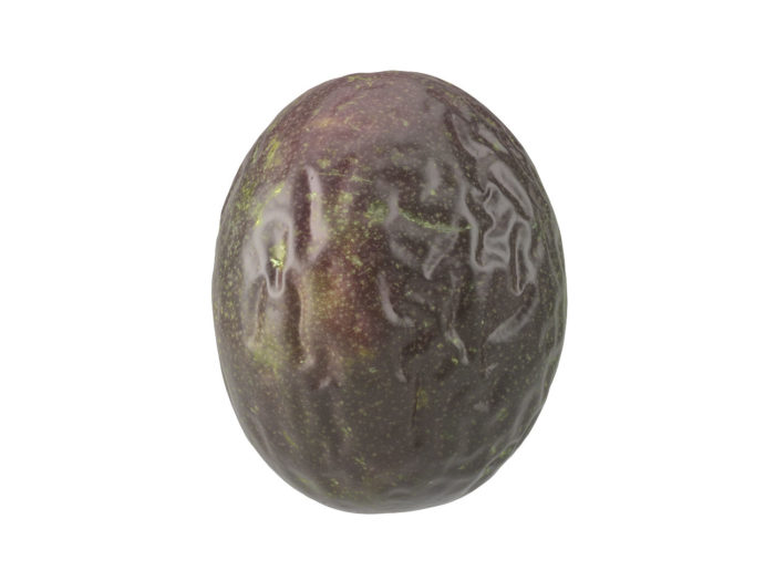 side view rendering of a passion fruit 3d model
