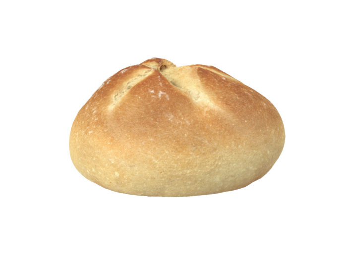 side view rendering of a semmel bread roll 3d model