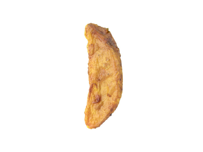 side view rendering of a fried potato wedge 3d model