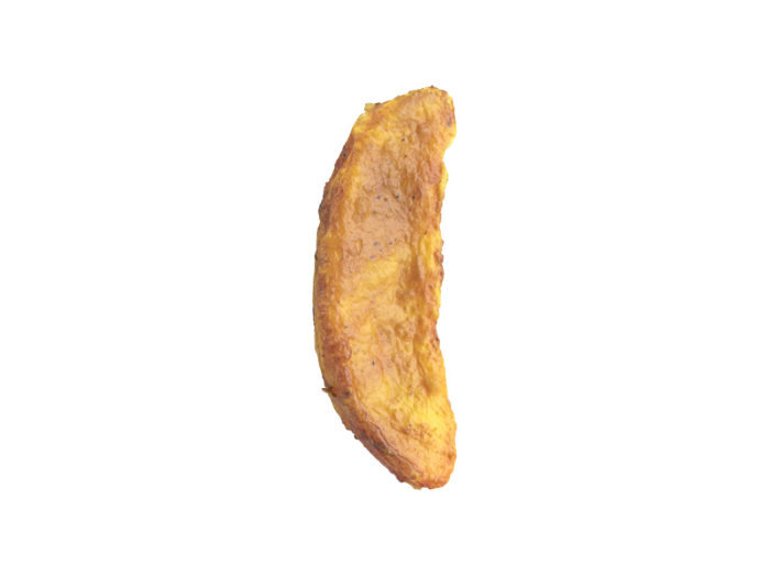 side view rendering of a fried potato wedge 3d model