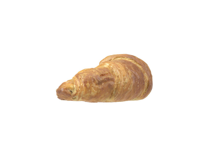 side view rendering of a croissant 3d model