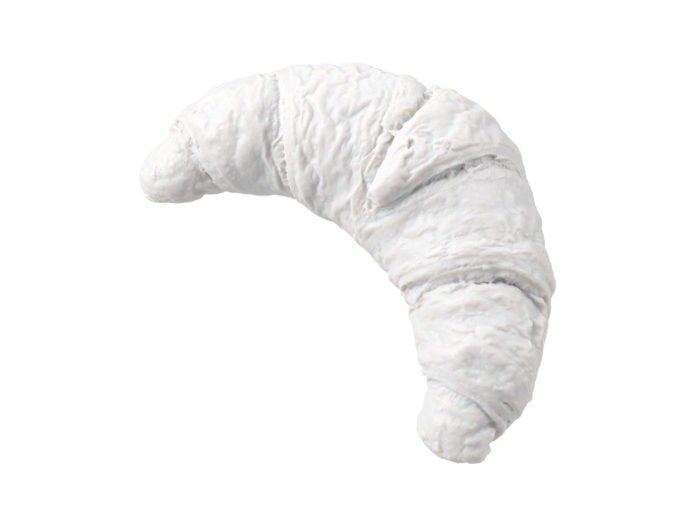 clay rendering of a croissant 3d model