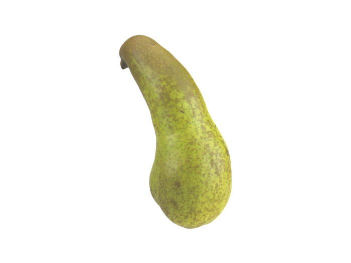 back view rendering of a unique pear 3d model
