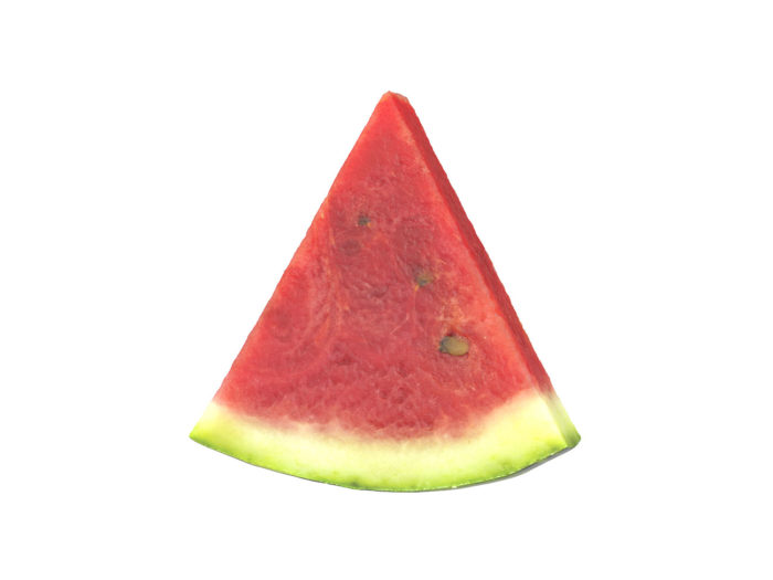 front view rendering of a watermelon slice 3d model