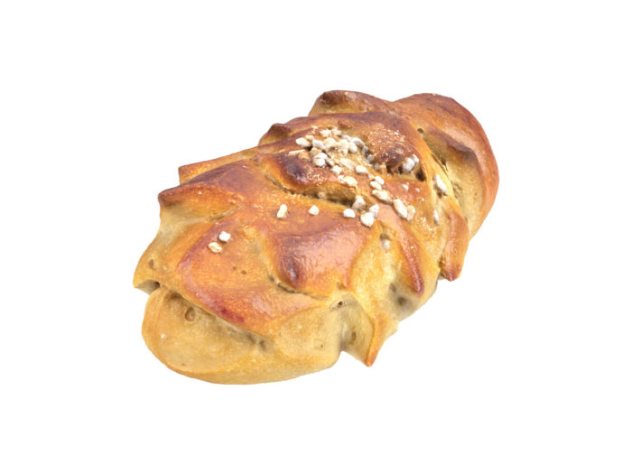 perspective view rendering of a hedgehog bread roll 3d model
