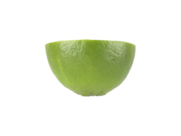 side view rendering of a lime half 3d model