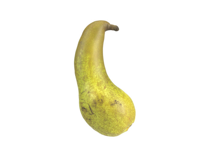 side view rendering of a unique pear 3d model