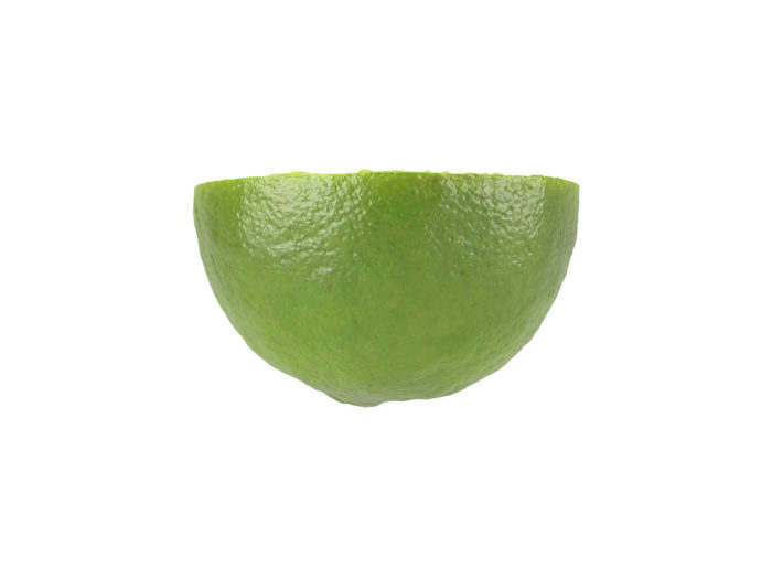 side view rendering of a lime half 3d model