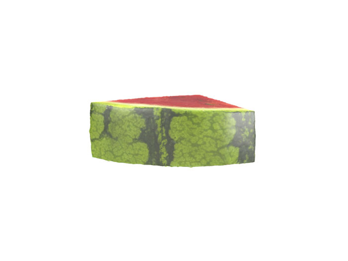 bottom view rendering of a watermelon slice 3d model