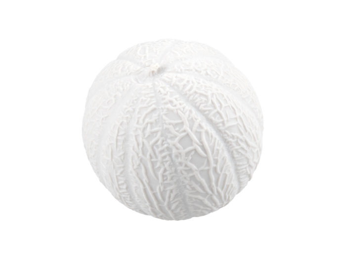 clay rendering of a charentais melon 3d model
