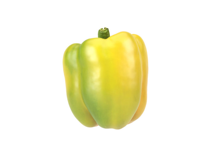 side view rendering of a bell pepper 3d model
