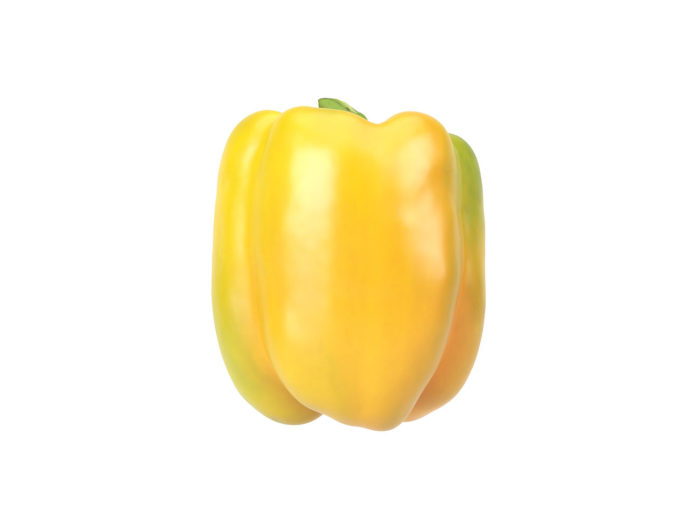 side view rendering of a bell pepper 3d model