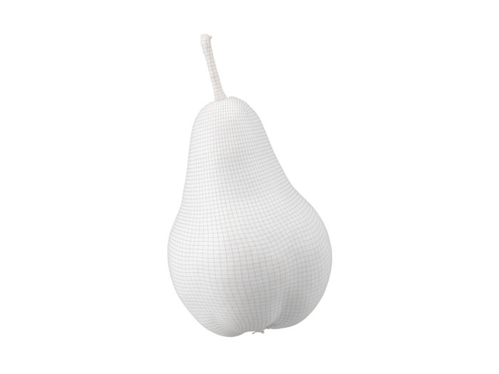 wireframe rendering of a pear 3d model