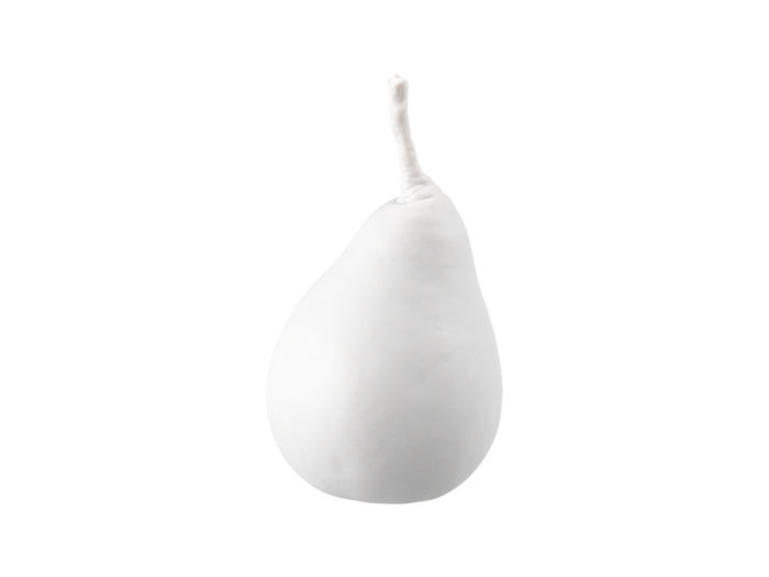 clay rendering of a pear 3d model