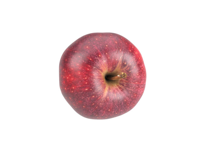 top view rendering of a red apple 3d model