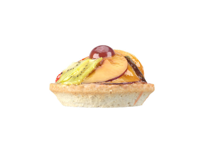 side view rendering of a mini fruit tart 3d model