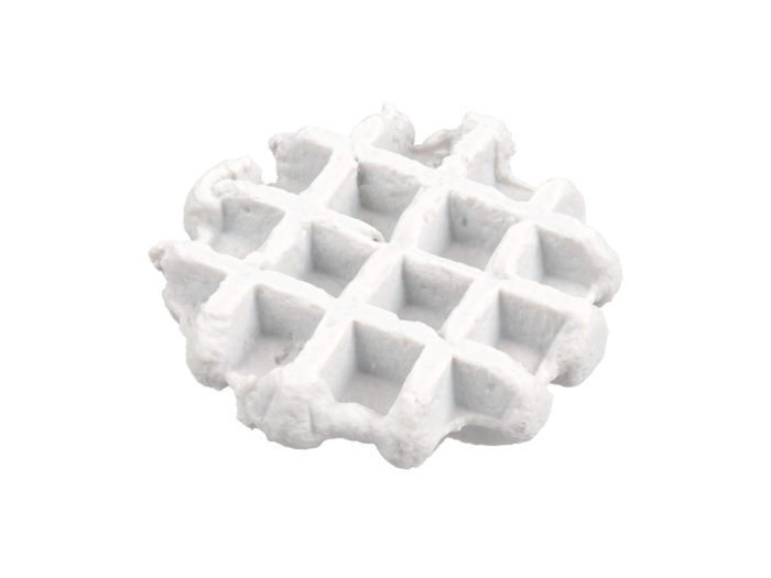 clay rendering of a waffle 3d model