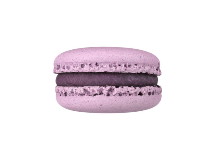 side view rendering of a blueberry macaron 3d model