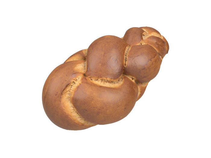 perspective view rendering of a swiss zopf bread 3d model