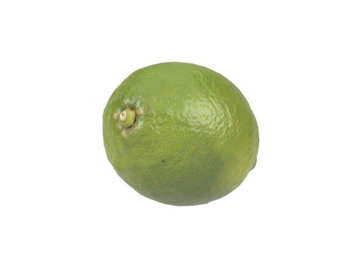 perspective view rendering of a green lemon 3d model