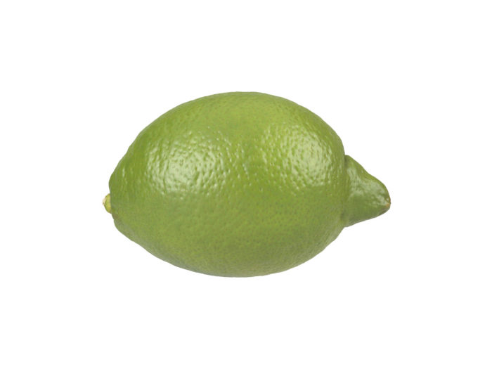 side view rendering of a green lemon 3d model