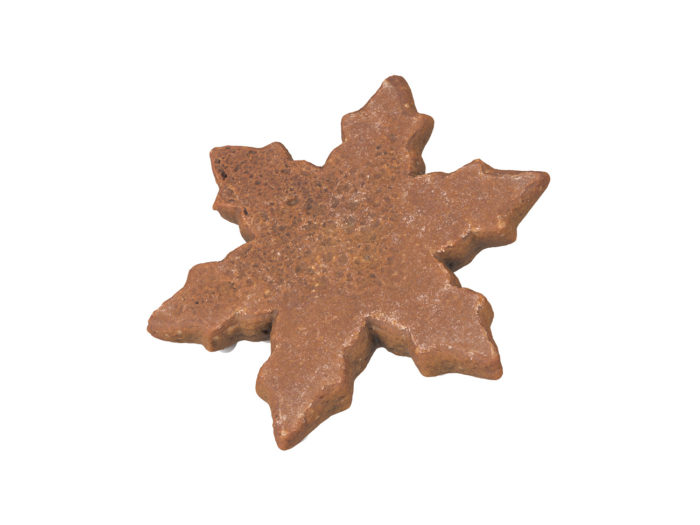 perspective view rendering of a gingerbread snowflake 3d model