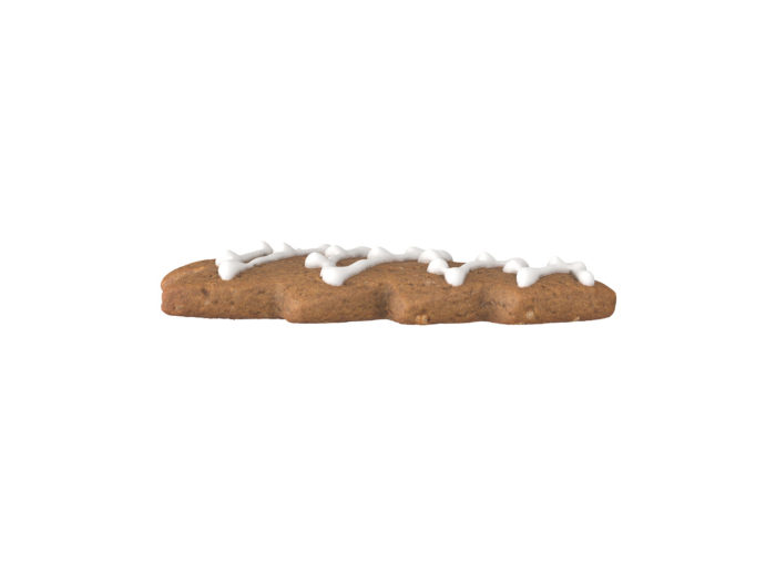 side view rendering of a gingerbread christmas tree 3d model