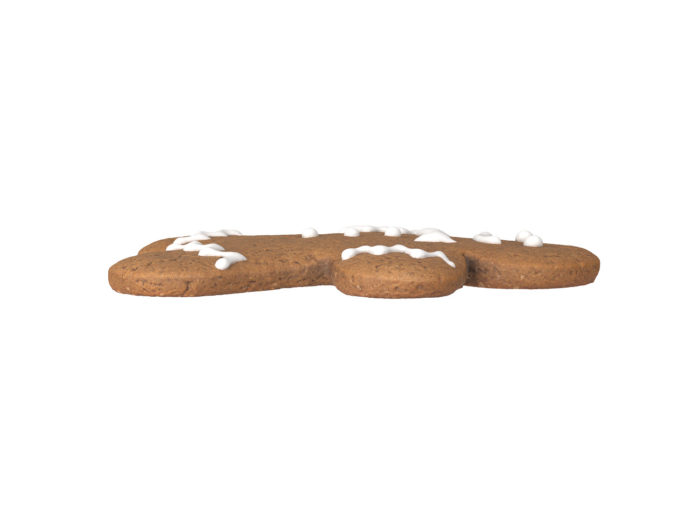 side view rendering of a gingerbread man 3d model