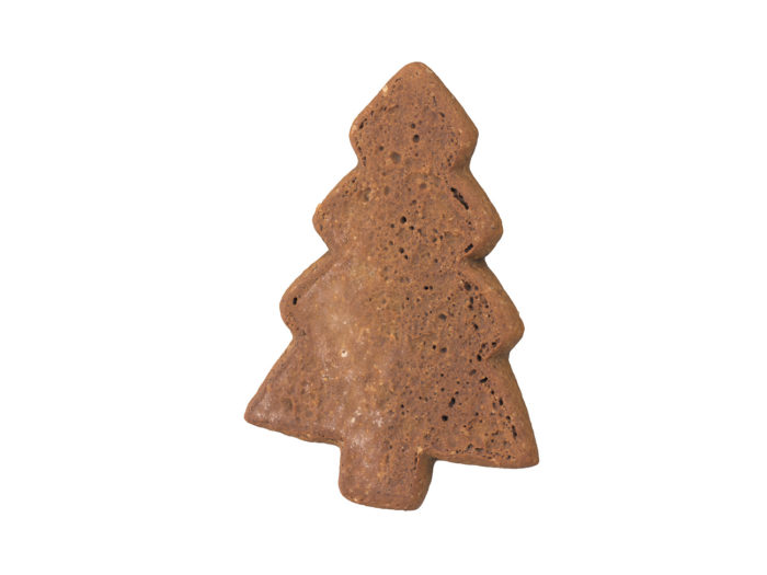 bottom view rendering of a gingerbread christmas tree 3d model