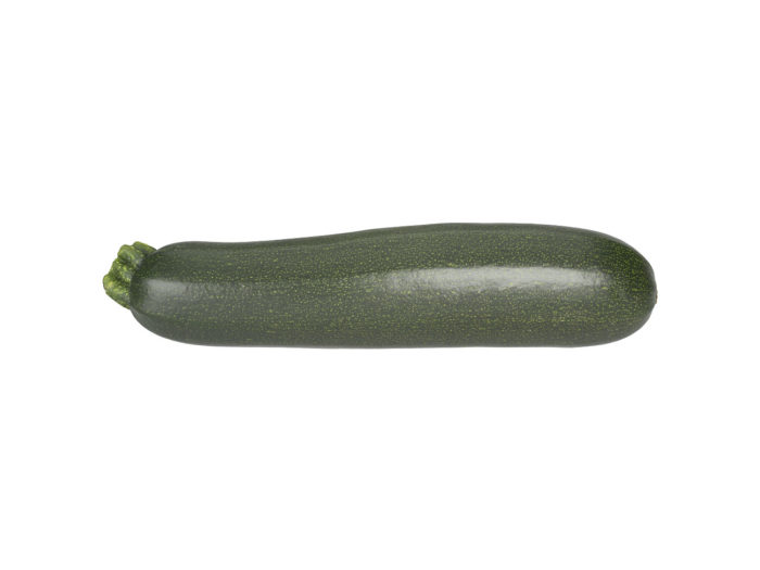 side view rendering of a zucchini 3d model